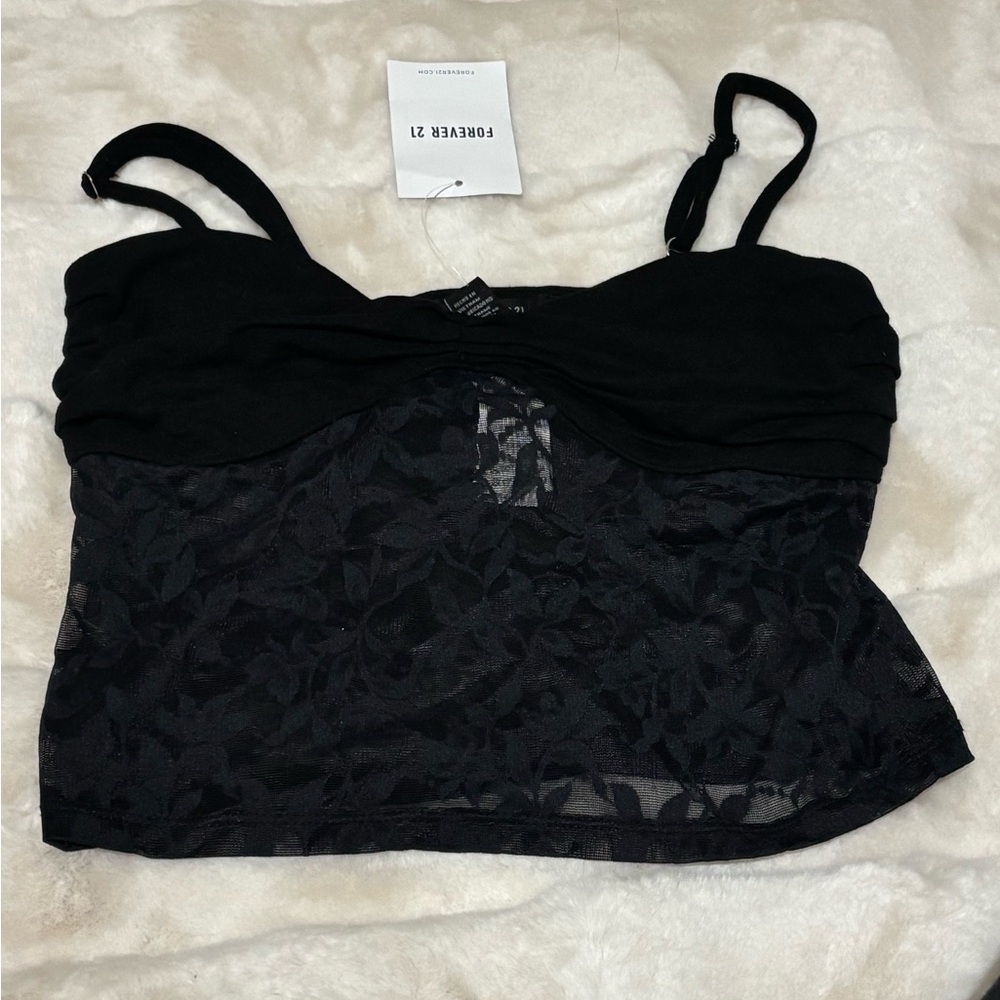 Forever 21 Black Lace Bustier Top